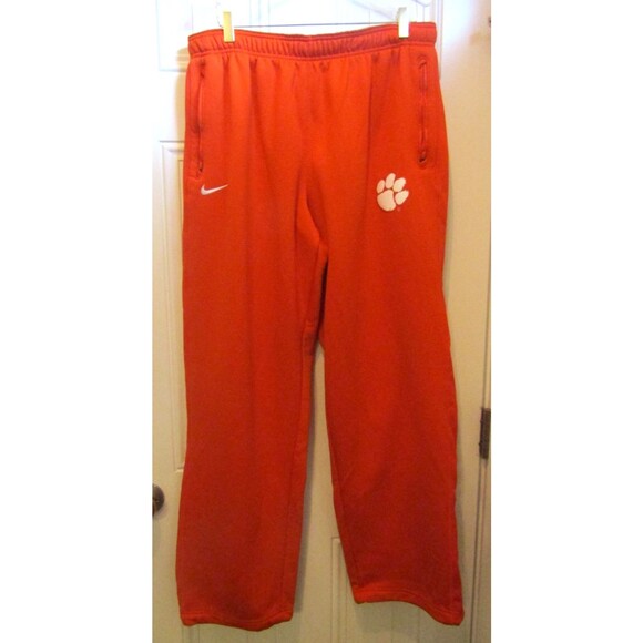 Nike Therma Fit Clemson Tigers Athletic Pants Orange Sweats Pockets Mens Size 2X - Picture 2 of 10